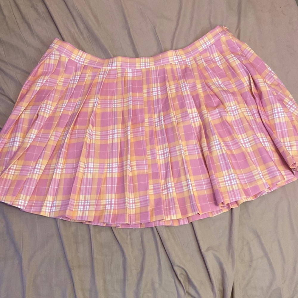Dolls kill sugar thrillz  Hey That’s My Jam pleated pink plaid skirt 3x